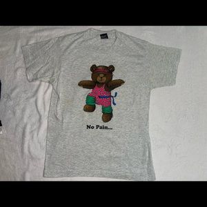 Vintage 90s Kunfu Bear No Pain No Gain Shirt